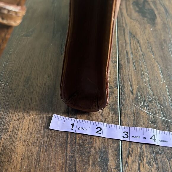 Frye Leather Melissa Zip Crossbody Cognac,Bag purse awesome distressed look - Picture 9 of 10